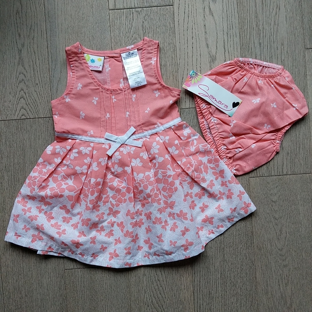 Samara Baby Girls' Coral Dress 2 Piece Set